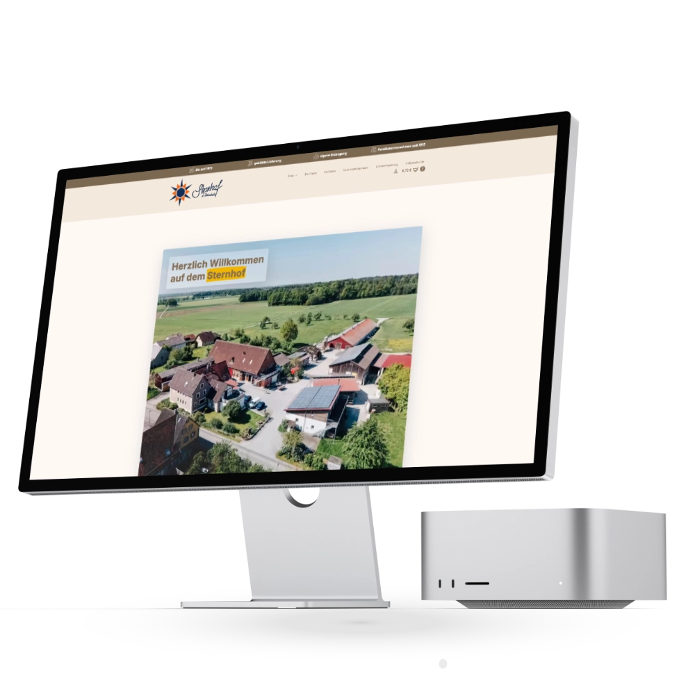 Mockup Apple Rechner und Monitor Sternhof Weikersholz
